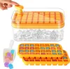 One-button Press Type Ice Cube Maker Mold Ice Storage Boxes with Lid Ice Tray Coffee Beer DIY Household Kitchen Bar Accessories