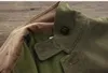 Herrjackor jacka tjock sammet grön frukt krage retro militär stil multi-pocket verktyg regelbundet passande manliga kläd mode