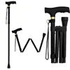 Trekking Poles Multifunction Walking Stick Telescopic Fold Crutches vandring kryck äldre metall cane utomhus 230425