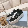 2023 Designer platform slipper Wiel Schoenen Canvas Casual kleding Schoenen Vrouw luxe dikke bodem schoen Sneakers sandaal man Dubbele gabardine glijbaan