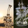 Klein Recycler Oil Rigs Bongos de água de vidro Hookahs Smoke Glass Pipe Dab Rigs com 14mm Glass Banger