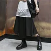 Skirts Big mountain style dark black irregular skirt children's Black Loose pleated small design women's dress 230424