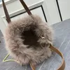 24C autumn winter wool new tow bag super luxury lady tote top quality Fur bag bling bling chain shoulder bag Princess trendy fashion hand bags crossbody bags wallets