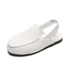Sandales arrivée enfants pantoufles blanc printemps été or qualité cuir pour garçons filles à la main en caoutchouc semelle taille 2135 230424