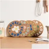 Mats Pads Nordic Round Cork Coasters Fleur Motif Napperon Tapis de table Tapis de tasse Décoration de la maison Accessoires de cuisine pour pot en verre L DHR9E