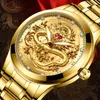 Zegarek moda mgła smoka zegarek złotych męskich zegarków top wodoodporne kwarc zegar męski mąż masculino