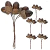 Party Decoration 6 PCS Artificial Pure Nuts Cotts Crafts Bulk Flower Garland Fake Pinecones Mini Wreath Decorating Branch Ornament