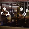 Vägg klistermärken jul bollar ren snöflingor hänge för butik hem dekoration diy xmas festival fönster konst dekaler affischer