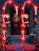 芝生のランプクリスマス導入ソーラークリスマス装飾キャンディケインサインライトロードガーデン芝生ライトのための屋外ステークライトクリスマスギフトQ231125