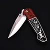 New A1910 Pocket Folding Knife 440C Satin Blade Rosewood/Steel Handle Outdoor Camping Hiking Fishing EDC Knives with Nylon Bag