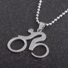 Collane con ciondolo Punk Cool Bicicletta da equitazione Ciclismo Collana da uomo Figura Ciclista Sport Gioielli Regalo Collana a catena in acciaio inossidabile maschilePend