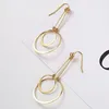 Boucles d'oreilles pendantes HF JEL cercle personnalité créative crochet Long couleur or goutte ronde pour les femmes bijoux minimalistes