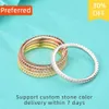 Fashion Eternity Band Ring Sterling Sier CZ Zircon Engagement Wedding Gold Plated Rings Jewelry For Women