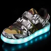 Sneakers maat 2537 USB opladen Kinderen jongens schoenen met enige enfant LED -licht gloeiend licht voor meisjes kinderen 230424