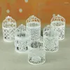 Candle Holders C90D Hollow Holder Candlestick Tealight Hanging Lantern Bird Cage Vintage Wrought