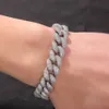 Bracciale da uomo Hip Hop Gioielli Catena ghiacciata Braccialetti con catene a maglia cubana Miami in argento dorato per regalo