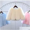 Jackor Jackor Girl S Fashion Faux Fur Coat Super Autumn Winter Barn Kort falsk fluffig jacka barn prinsessa kläder tz 0 230828 D dhhdz