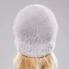 Caps Hats Women Winter Luxury Real Rex Rabbit Fur Hat Sticked Top Natural Cap Genuine Beanies 231124