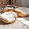 kennlar pennor mode husdjur matta hund säng soffa handgjorda bambu väver fyra säsong mysiga bo korgar vattentät avtagbar kudde sovhus 231124