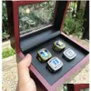 With Side Stones Duke Blue 4Pcs Devils National Team Championship Ring With Wooden Box Set Men Fan Souvenir Gift Wholesale Drop Drop D Dhnc5