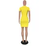 Designer-Kleider für Frauen-Sommer-Art- und Weisequalitäts-eleganter Luxus-Mini Vestidos O-Ansatz Buchstabe-Druck-Straßen-Abnutzungs-Kleidung K234
