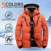 Jaquetas masculinas para baixo jaqueta homens pato branco inverno casaco à prova de vento quente parkas viagem camping sobretudo em engrossar cor sólida roupas com capuz 231124