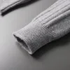 Pulls pour hommes automne et hiver pull en laine col rond mince tricot base de couleur unie avec cachemire haut de gamme pour hommes