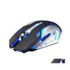 Myszy Autentyczny Wolf X7 Wireless Gaming 7 kolorów Podświetlenie LED 2.4 GHz Optical Mous