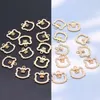 Charms 10st Micro Inlaid Rhinestone Plating Gold Color Metal Alloy Hollow Tiger Head Shape Hängen för smycken Making Halsband