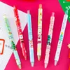 12Pcs Christmas Themes Press Gel Pen 0.5mm Black Ink Cartoon School Student Signature Writing Stationery Office Gifts