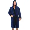 Herren Nachtwäsche Herren Roben Winter verlängert Plüsch Schal Bademantel Home Kleidung Mode Langarm Robe Mantel Taillentasche Vestido