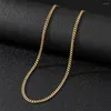 Chains Men's Cuban Link Chain Necklace Stainless Steel Black Gold Color Male Choker Collar Jewelry Gifts For Him