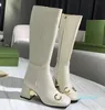 Botlar Mektup Uzanmış Deri Tabanları Kadınlar Lüks Tasarımcı Yüksek Topuklu Fabrika Ayakkabıları