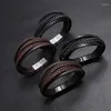 Lien Bracelets LETAPI Mode Multicouche Noir Marron En Cuir Véritable Hommes Bracelet Bijoux Punk Vintage Mâle Poignet Bracelet Cadeau