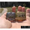 Bagues de cluster 2pcs 2003 2007 LSU Tigers National Championship Ring Set Souvenir Fan Hommes Cadeau En Gros Drop Drop Livraison Bijoux Bague Dhpwx