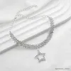 Anklets Fashion Five-Pointed Star Moon Anklet Simple Solid Color Adjustable Foot Chain Women Girls Summer Beach Jewelry Gifts R231125