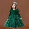 Girls Dresses Christmas Dress for Kids Autumn Full Sleeve Sequined Tulle Tutu Princess Wedding Birthday Party Clothing 231124