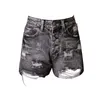 Damesshorts in zomer damesbroek jeans geplooide denim high taille oude gebroken stijl pantalones de mujer