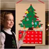 Juldekorationer filt Tree Advent Calendar Hanging Ornament Nativity Countdown For Home Kid Gift året Drop Delivery Garden Dheo8