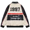 Cuir pour hommes Faux cuir High Street lettre broderie cuir Pu hommes Patchwork moto motard mode manteaux en cuir mâle Bomber veste poches vêtements 231124