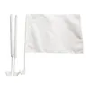 Drapeaux de bannière 2021 12x18 pouces blanc drapeau de voiture vierge sublimation 100D polyester impression fenêtre de haute qualité avec poteau en plastique de 43 cm goutte de Dhjuk