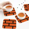 Table Mats Brick Smash Coasters Coffee Leather Placemats Cup Tableware Decoration & Accessories Pads For Home Kitchen Dining Bar