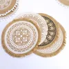 Table Mats Tassel Side Non-slip Nature Color Heat Resistant Coffee Cup Mat Home Decoration 1Pcs Kitchen Accessories Hand Weave