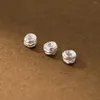 Loose Gemstones 1pc/Lot 925 Sterling Silver Funky Twine Ball Beads 6x5mm DIY Crafts Jewelry Spacers For Bracelets Nekclace Accessories