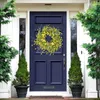 Juldekorationer Artificial Daisy Flower Spring Wreath with Eucalyptus Green Leaves Farmhouse For Fra Door Wall Home Party 231124