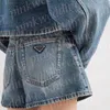 Kobiety krótkie dżinsy letnie dżinsowe spodenki Designer Projektant Triangle Badge Casual Shorts Spodnie