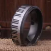 Cluster Rings Piano Keys Ring Men's Tungsten Black Carbide Wedding Band 8mm Comfort Fit Anniversary