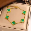 2023 Newest 18K Gold Plated Classic Fashion Charm Bracelet Four-leaf Clover Designer Jewelry Mother-of-Pearl Bracelets For Women and Men High Quality no box