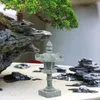 庭の装飾2PCS石パゴダミニ彫像ランタンヴィンテージスタイルヤードボンサイ飾り