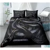 Ensembles de literie Ensemble de style serpent 3D pour chambre à coucher Couette douce Couvre-lit Linge de lit Comfortable Couette et taie d'oreiller 221208 Drop Deliver Otxqv